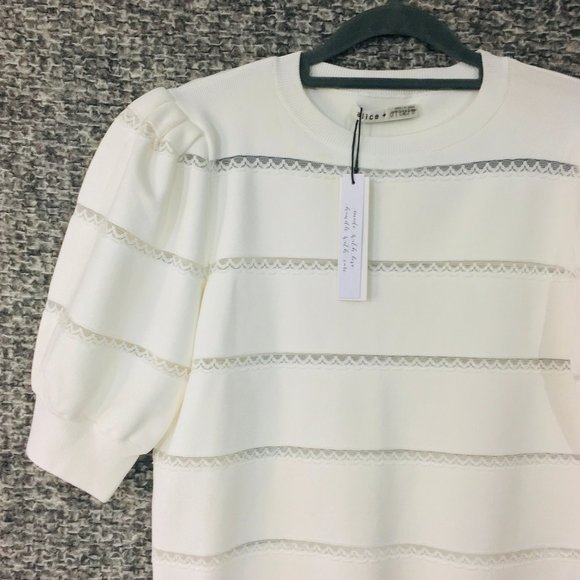 Alice Olivia Lavona Puff Sleeve Lace 
